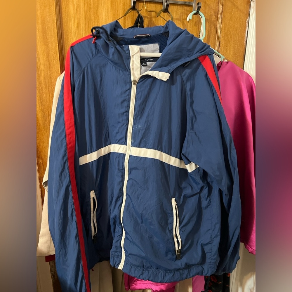 VINTAGE Tommy Hilfiger Navy Jacket with Cream Accents